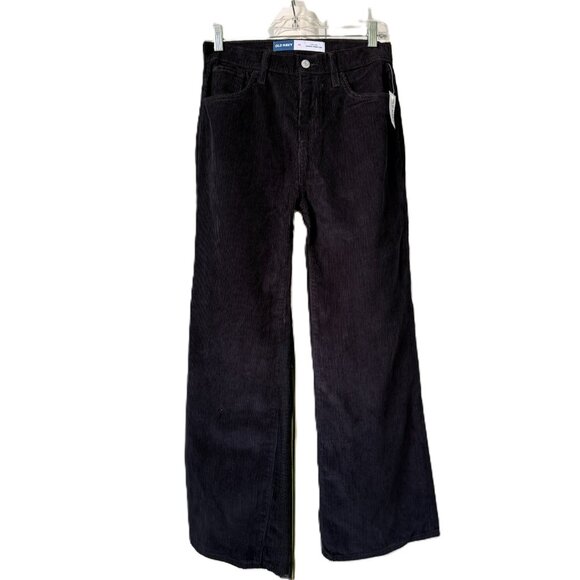OLD NAVY | Black High Waisted Wide Leg Corduroy Pants Sz 0 - Picture 1 of 7
